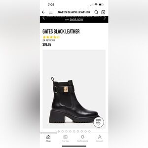 Steve Madden Black Leather Ankle Boots